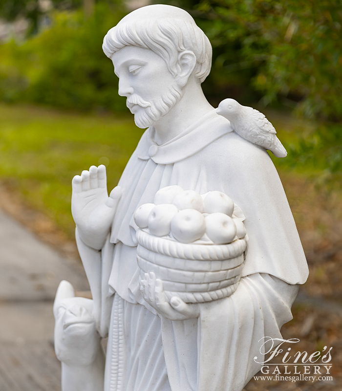 Search Result For Marble Statues  - Saint Francis Marble Statue - MS-1070